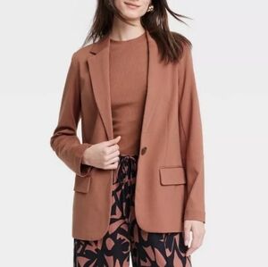 A New Day Brown Ponte Knit Blazer